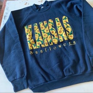 Kansas Sunflowers Vintage Crewneck Sweatshirt